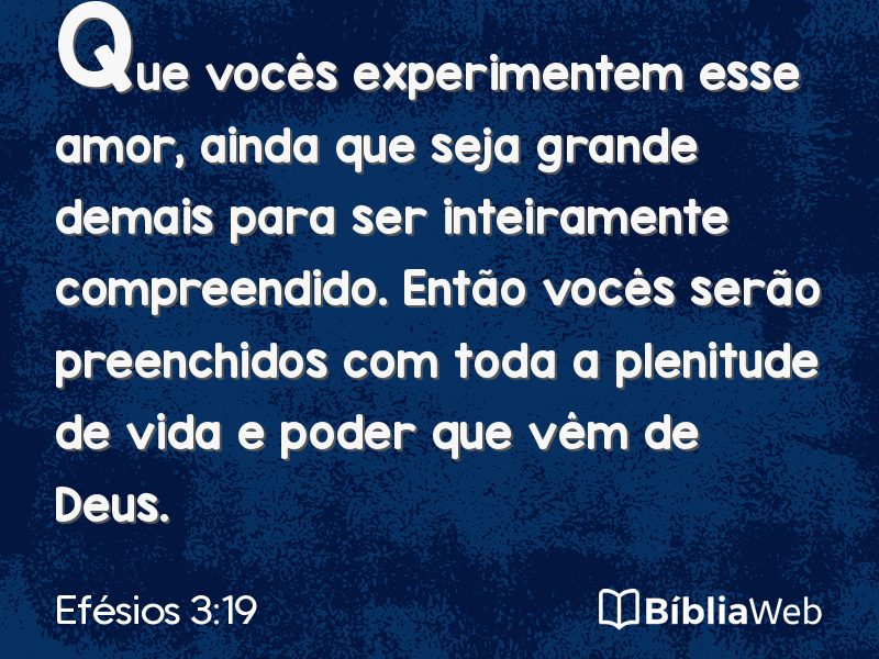 Efésios 3:19 em imagem para compartilhar