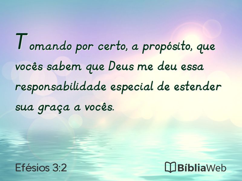 Efésios 3:2 em imagem para compartilhar