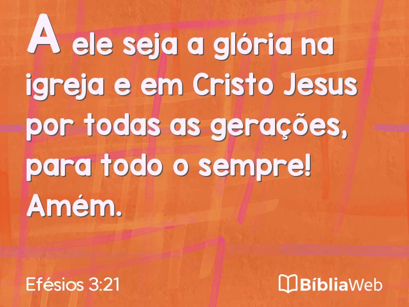 Efésios 3:21 em imagem para compartilhar