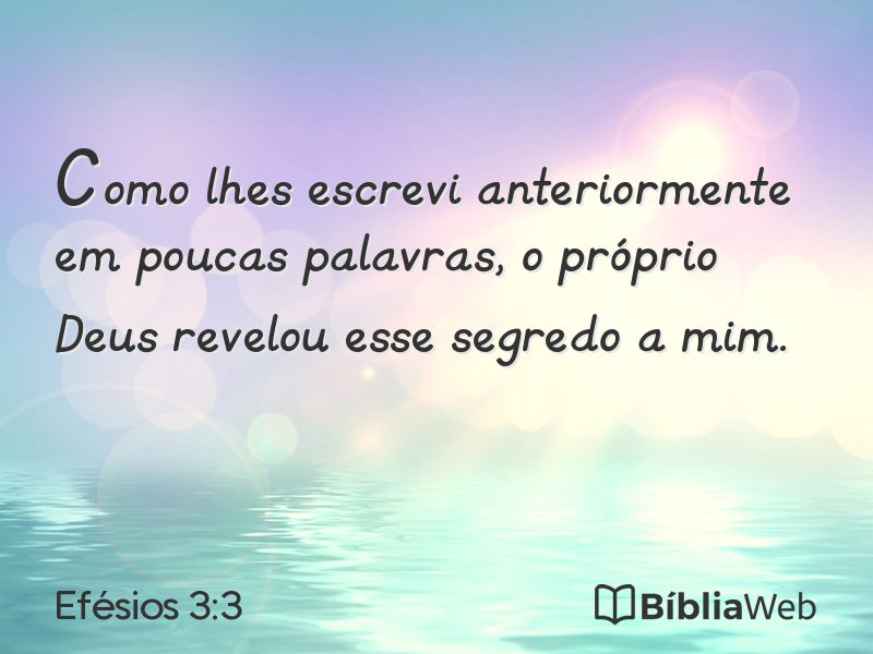 Efésios 3:3 em imagem para compartilhar