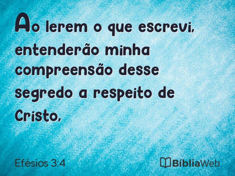Efésios 3:4 em imagem para compartilhar