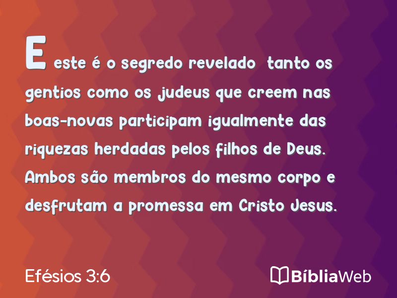 Efésios 3:6 em imagem para compartilhar