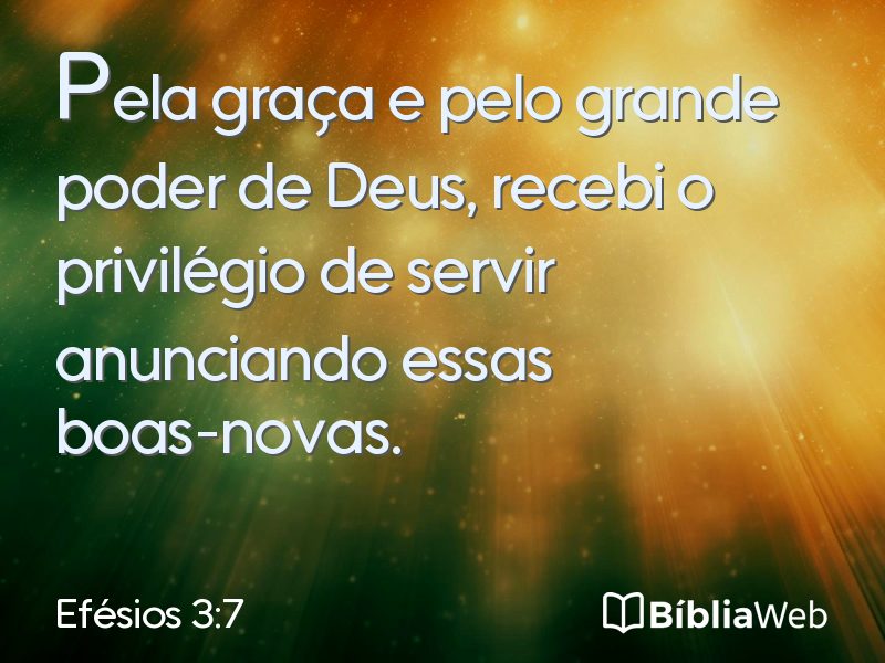 Efésios 3:7 em imagem para compartilhar