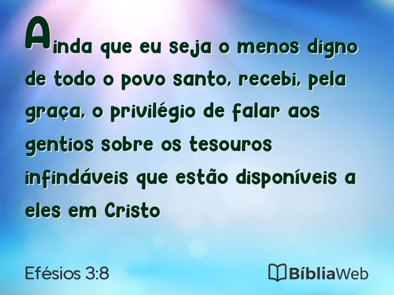 Efésios 3:8 em imagem para compartilhar