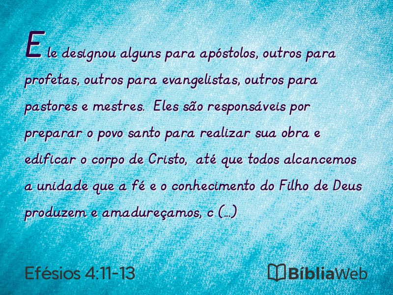 Efésios 4:11-13 em imagem para compartilhar
