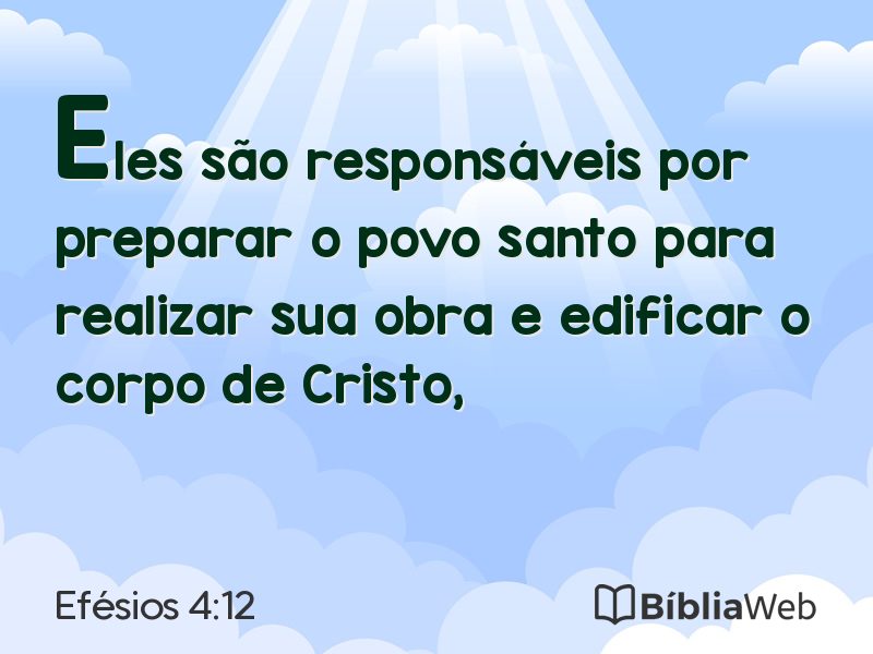 Efésios 4:12 em imagem para compartilhar