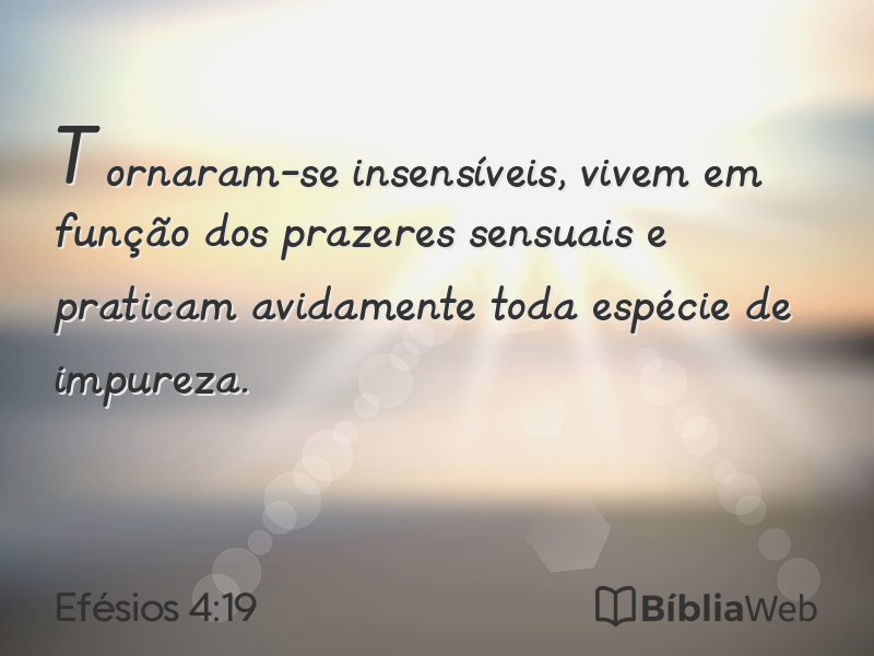 Efésios 4:19 em imagem para compartilhar