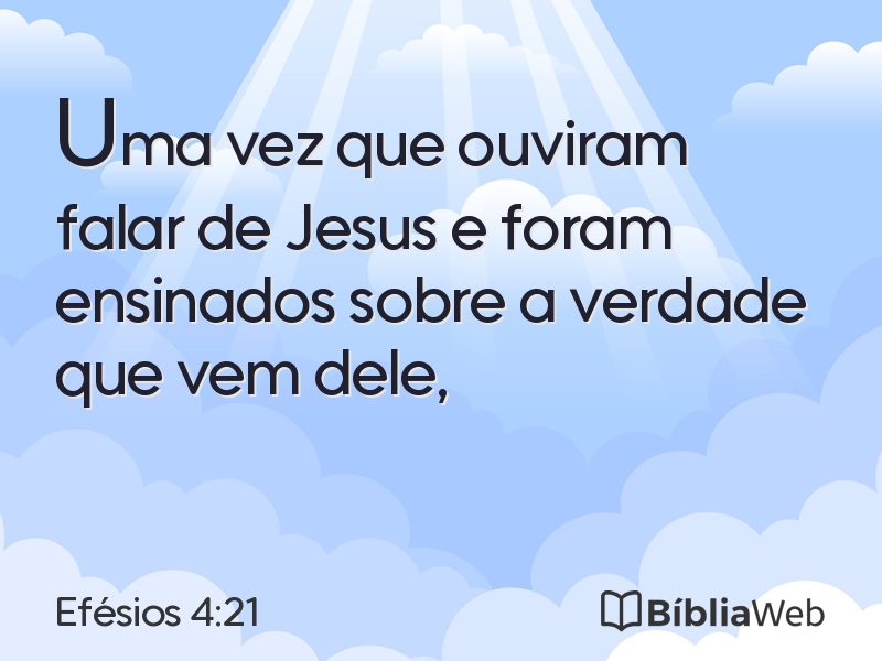 Efésios 4:21 em imagem para compartilhar