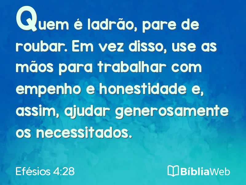 Efésios 4:28 em imagem para compartilhar