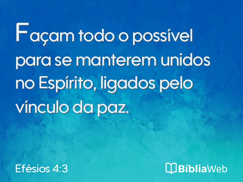 Efésios 4:3 em imagem para compartilhar