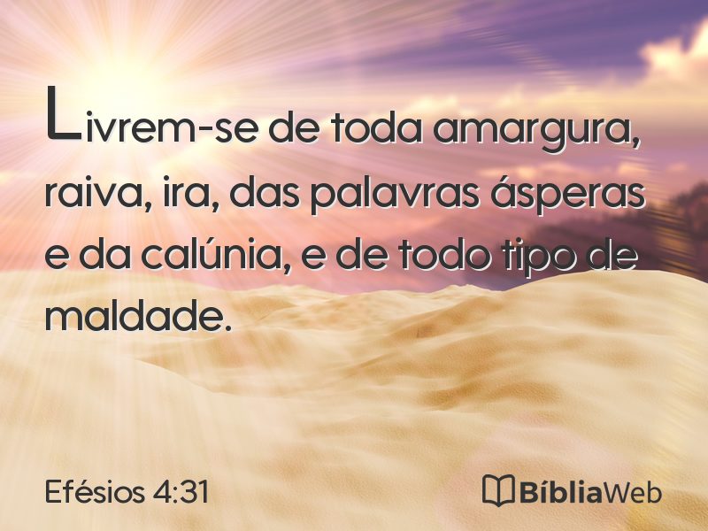 Efésios 4:31 em imagem para compartilhar