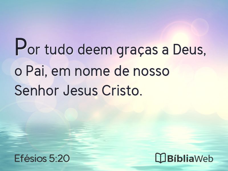 Efésios 5:20 em imagem para compartilhar