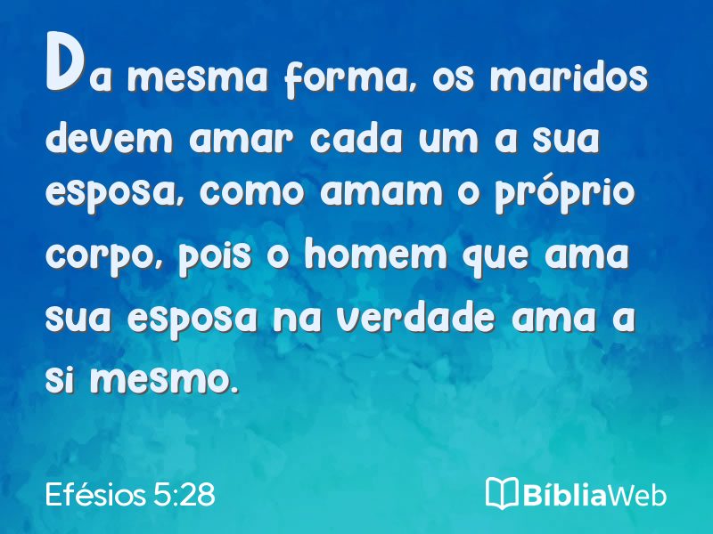 Efésios 5:28 em imagem para compartilhar