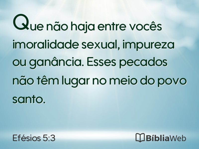 Efésios 5:3 em imagem para compartilhar