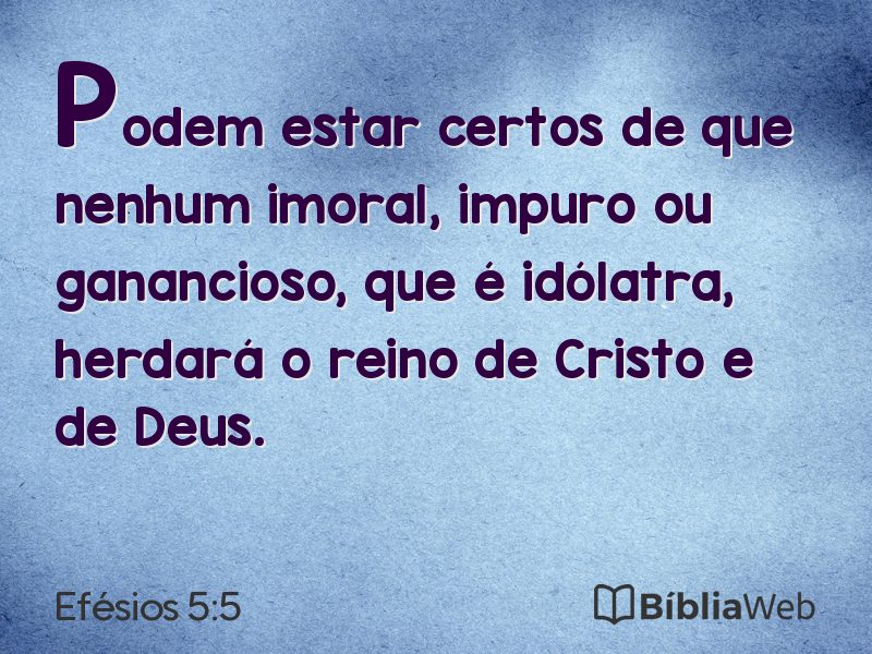 Efésios 5:5 em imagem para compartilhar