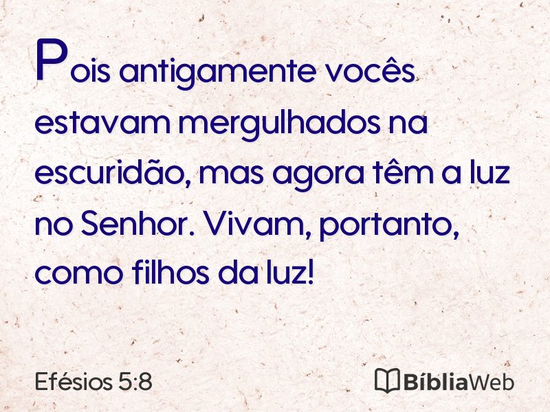 Efésios 5:8 em imagem para compartilhar