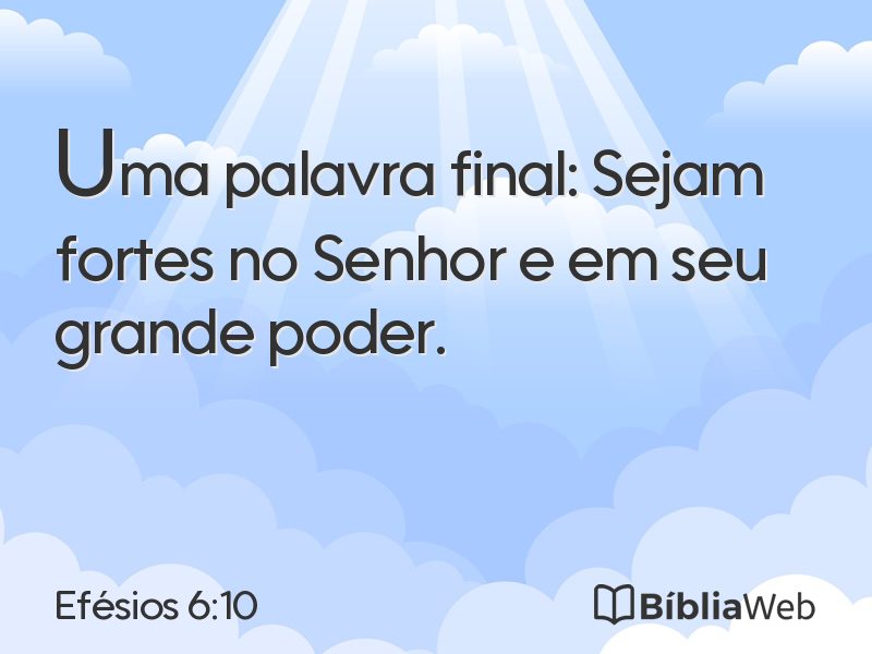 Efésios 6:10 em imagem para compartilhar