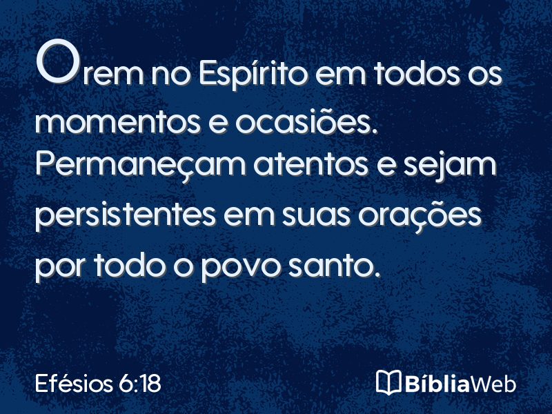 Efésios 6:18 em imagem para compartilhar