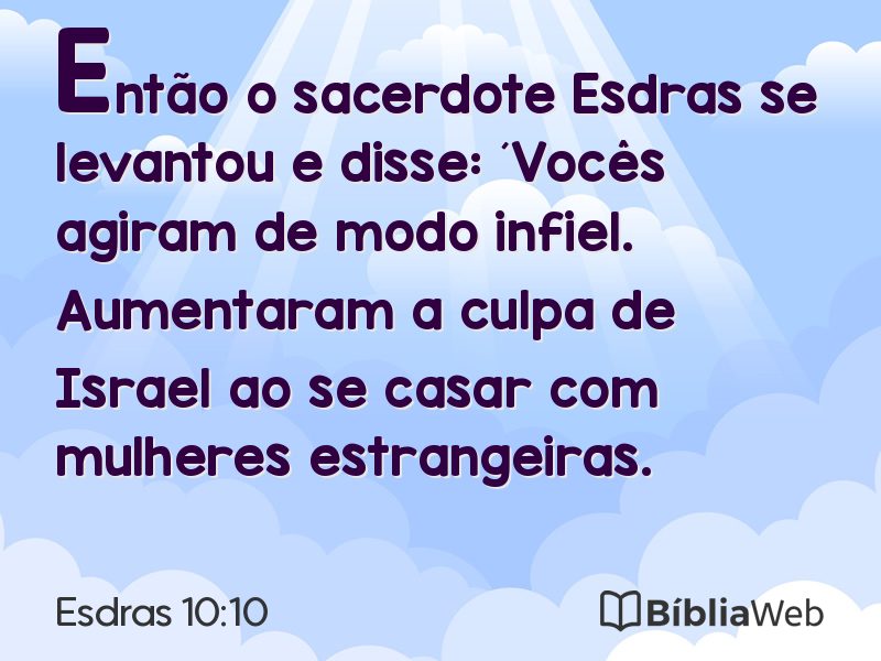 Esdras 10:10 em imagem para compartilhar