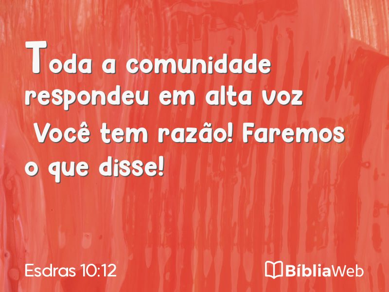 Esdras 10:12 em imagem para compartilhar