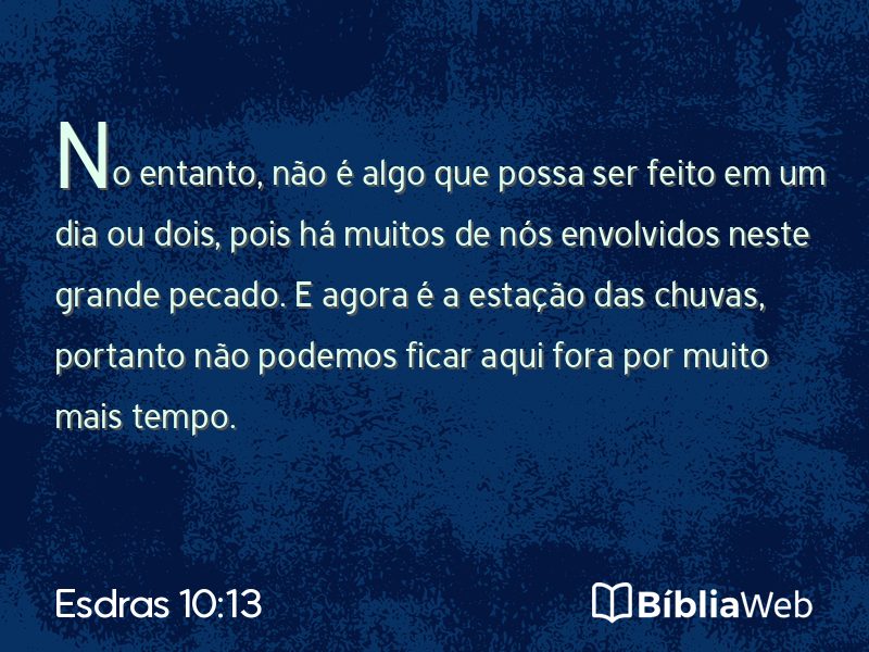 Esdras 10:13 em imagem para compartilhar