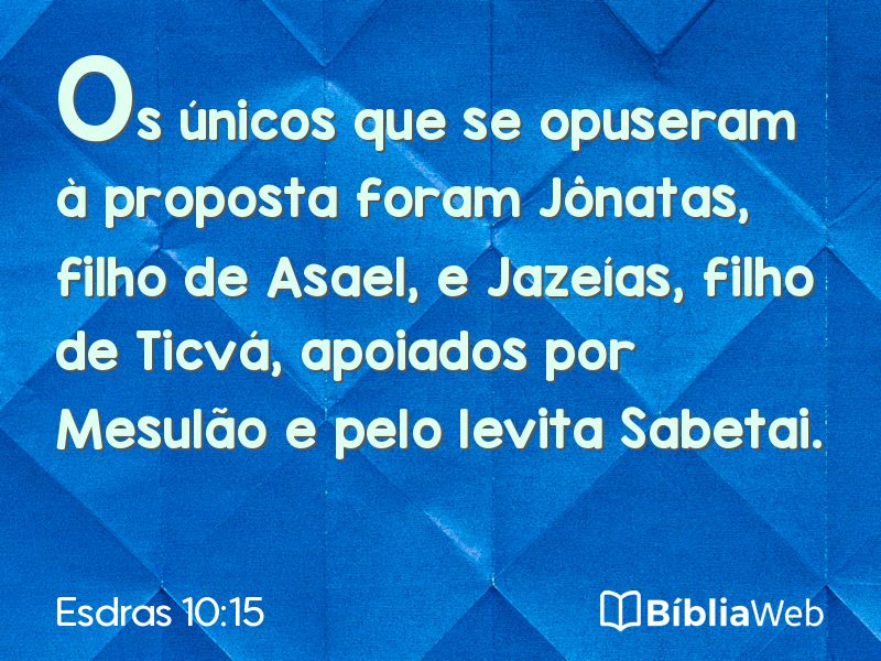 Esdras 10:15 em imagem para compartilhar