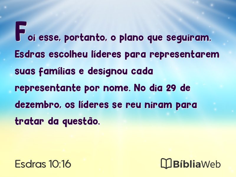 Esdras 10:16 em imagem para compartilhar