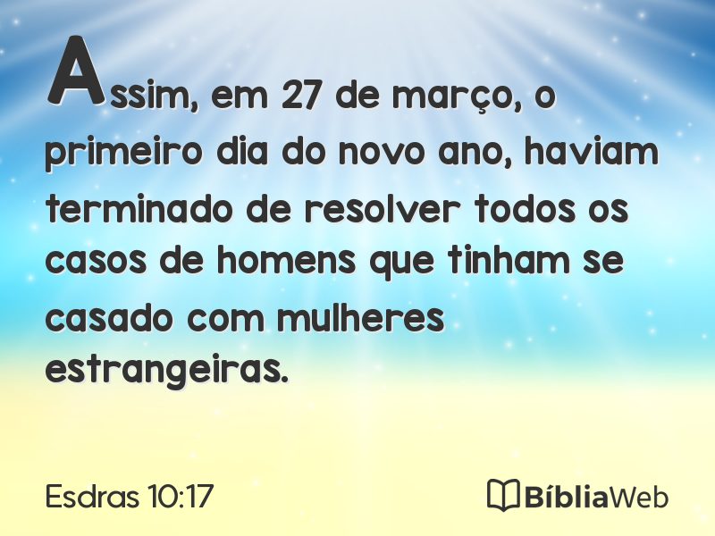 Esdras 10:17 em imagem para compartilhar