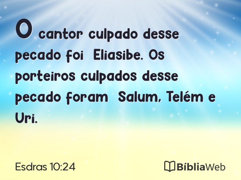 Esdras 10:24 em imagem para compartilhar