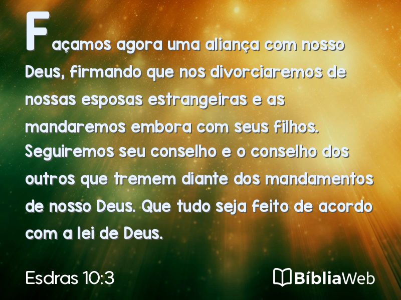 Esdras 10:3 em imagem para compartilhar