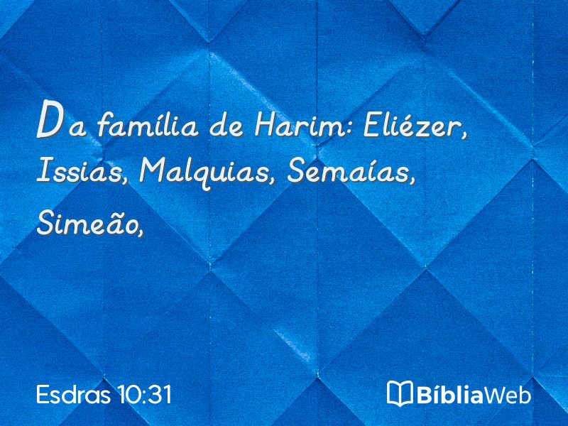 Esdras 10:31 em imagem para compartilhar