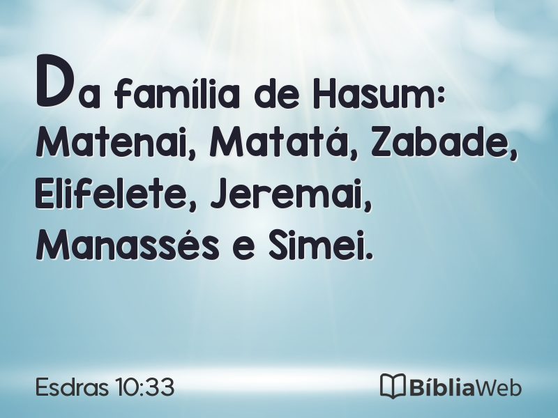 Esdras 10:33 em imagem para compartilhar