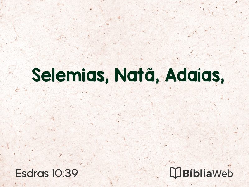Esdras 10:39 em imagem para compartilhar