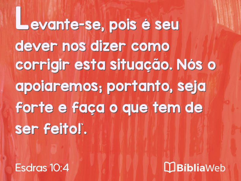 Esdras 10:4 em imagem para compartilhar