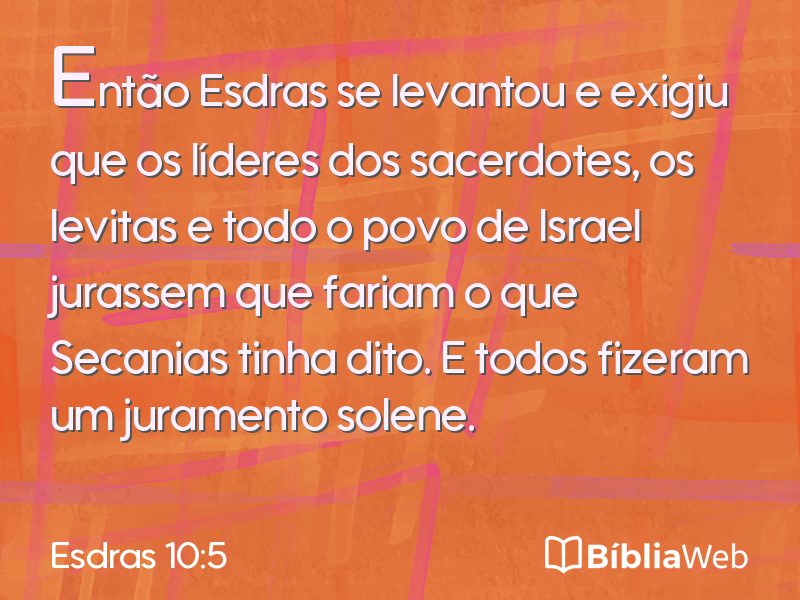 Esdras 10:5 em imagem para compartilhar