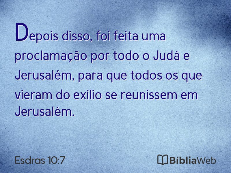 Esdras 10:7 em imagem para compartilhar