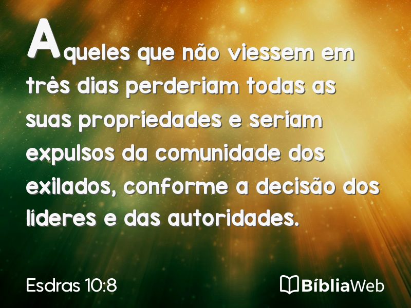 Esdras 10:8 em imagem para compartilhar