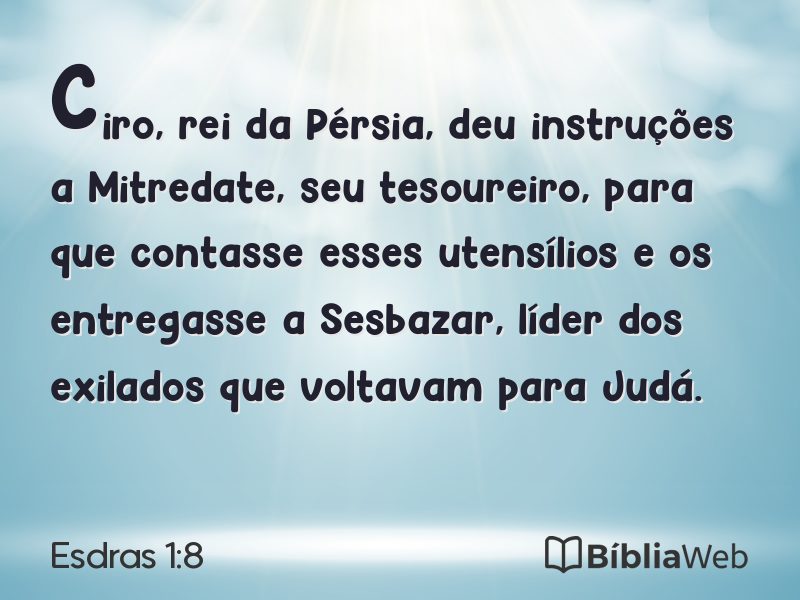 Esdras 1:8 em imagem para compartilhar