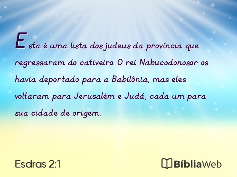 Esdras 2:1 em imagem para compartilhar