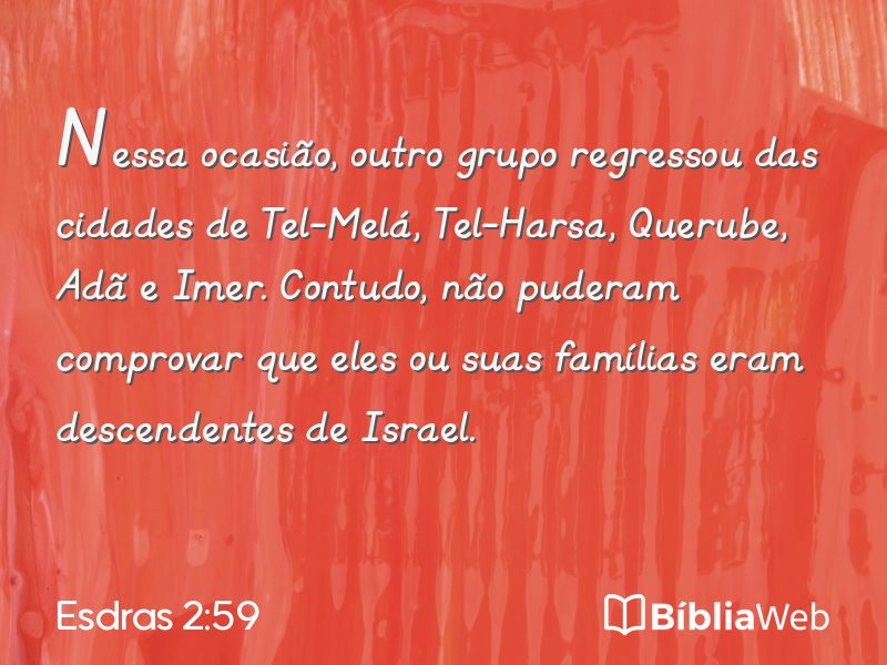 Esdras 2:59 em imagem para compartilhar