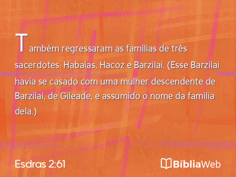 Esdras 2:61 em imagem para compartilhar