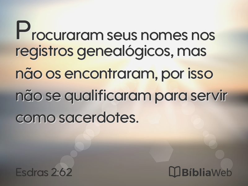 Esdras 2:62 em imagem para compartilhar