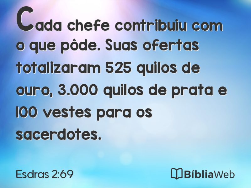 Esdras 2:69 em imagem para compartilhar