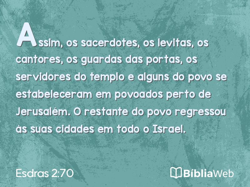 Esdras 2:70 em imagem para compartilhar