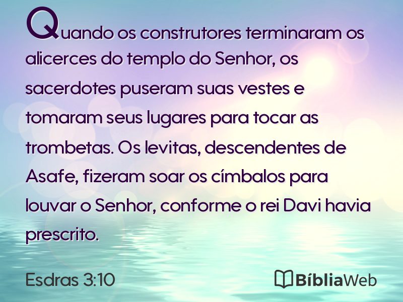 Esdras 3:10 em imagem para compartilhar