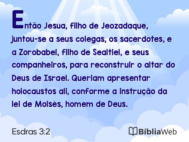 Esdras 3:2 em imagem para compartilhar