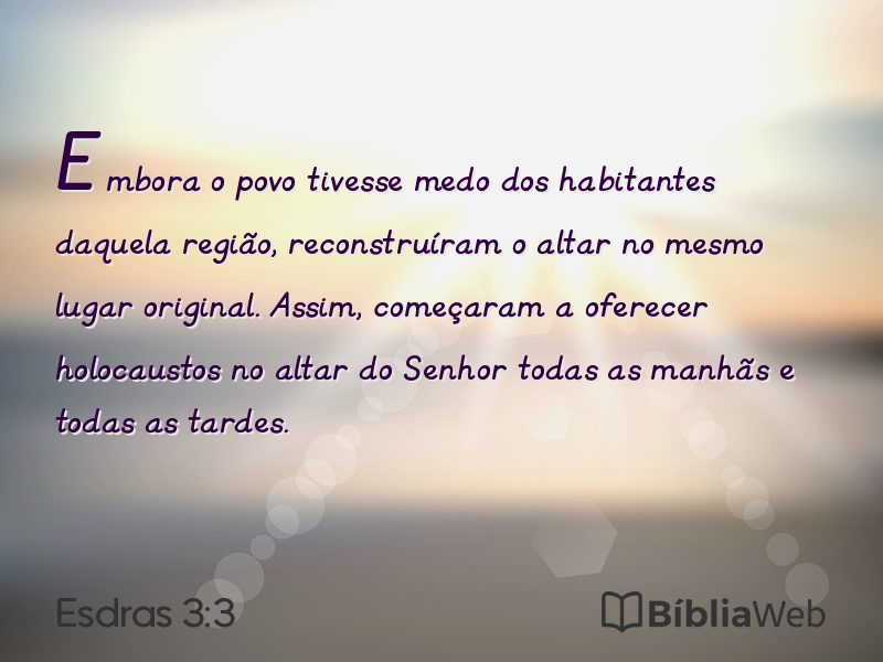 Esdras 3:3 em imagem para compartilhar
