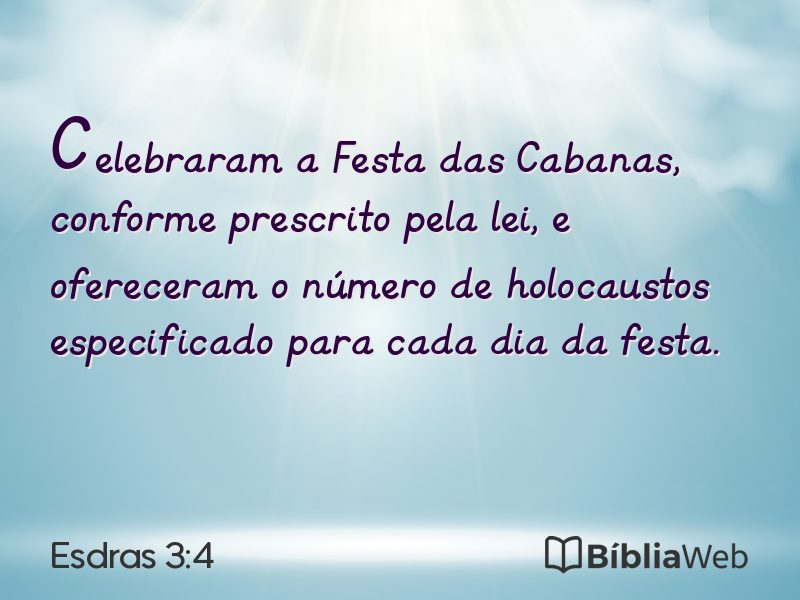 Esdras 3:4 em imagem para compartilhar