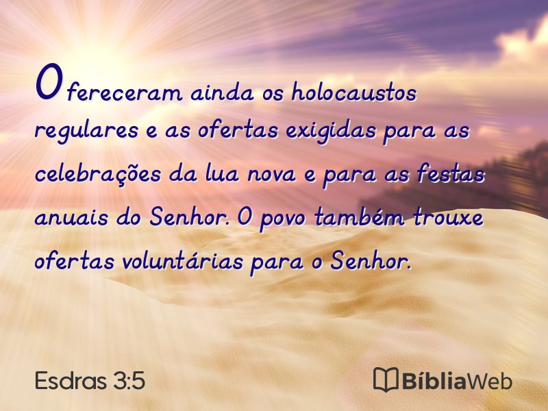 Esdras 3:5 em imagem para compartilhar