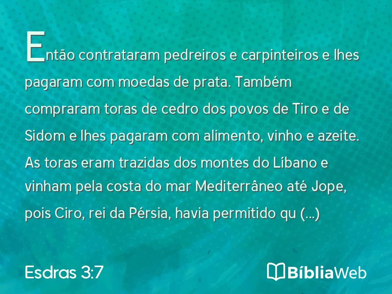 Esdras 3:7 em imagem para compartilhar